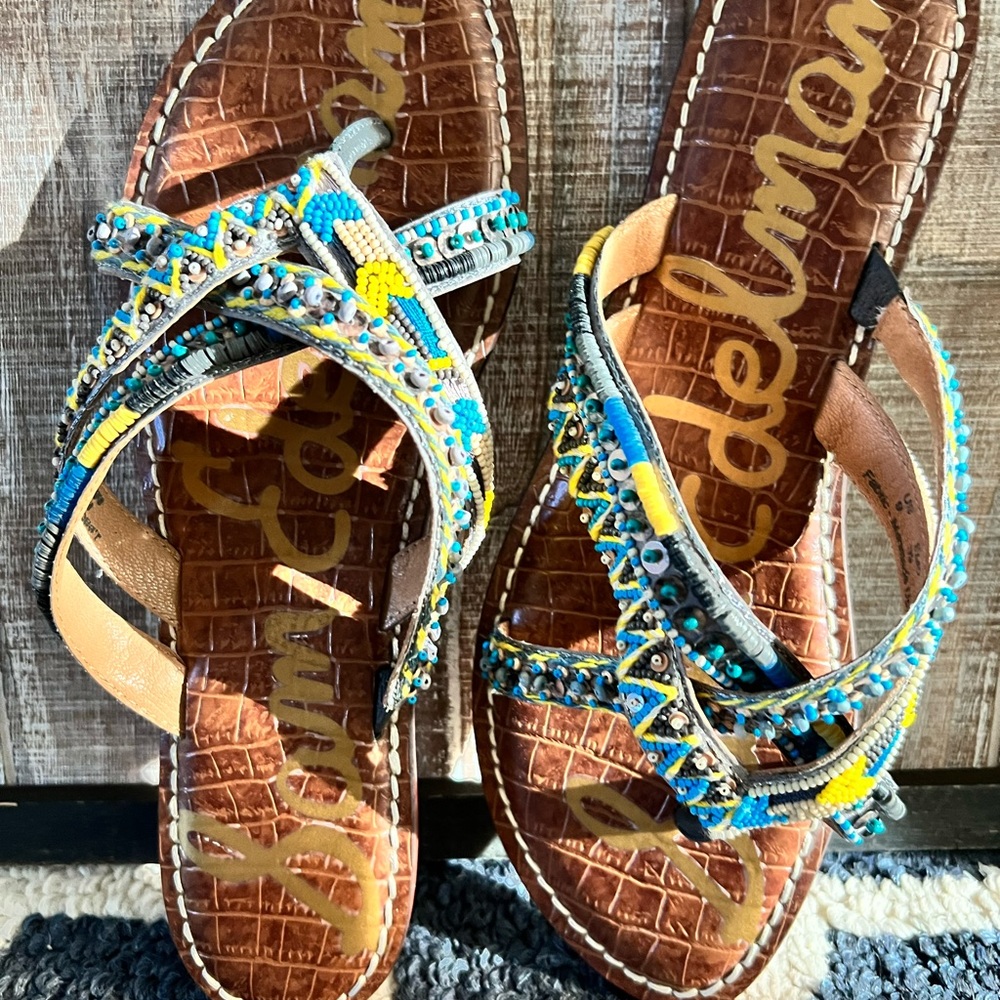 Sam Edelman Beaded Sandals Size 9 New - Picture 2 of 4